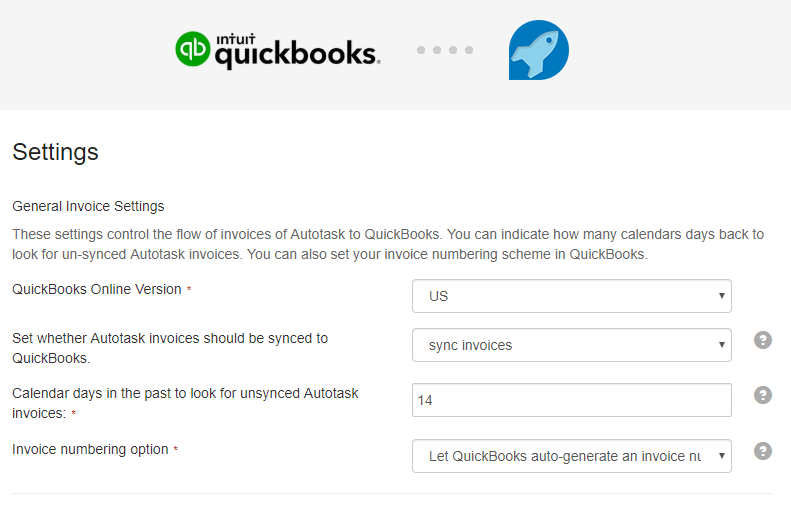 quickbooks online settings to allow syncing with apps